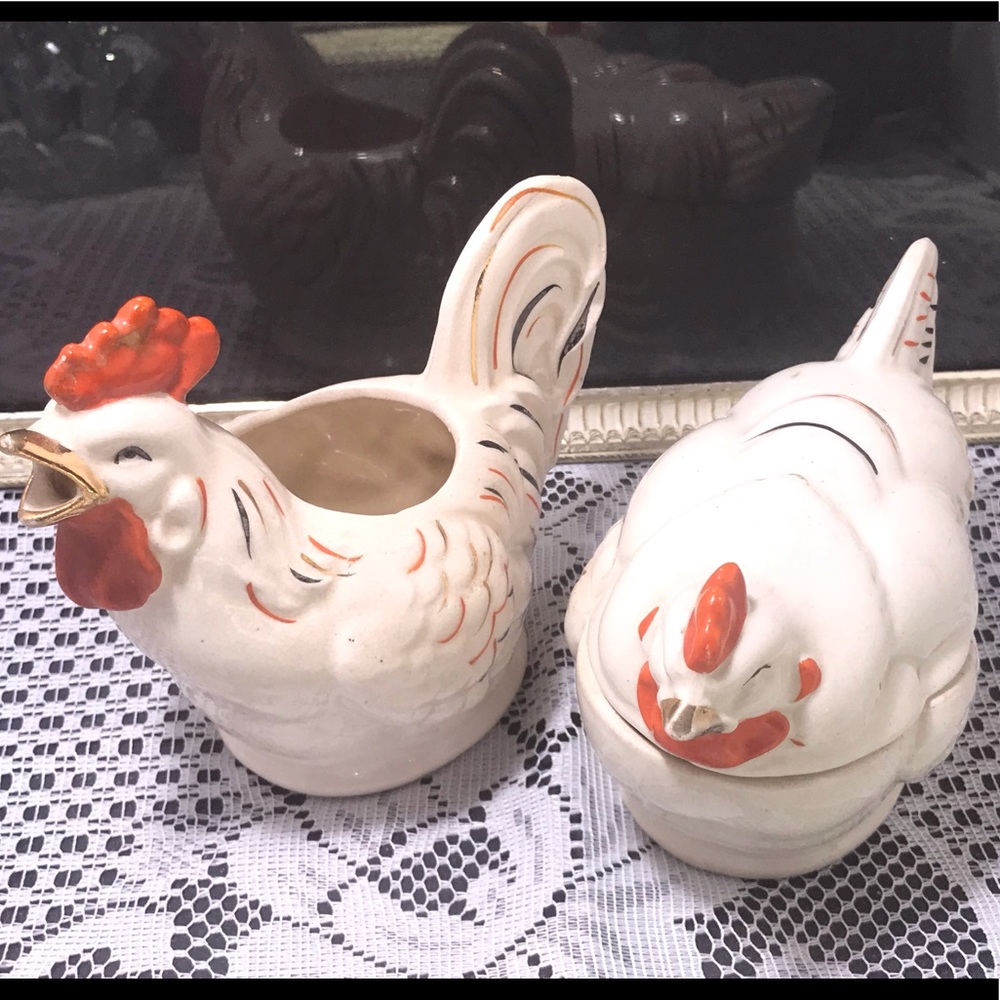 Vintage Japan Chicken Cream and Sugar